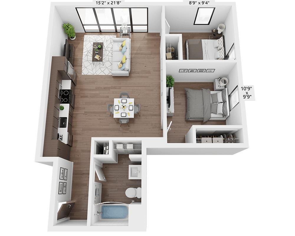 Floor Plan - Two Bedroom B1H