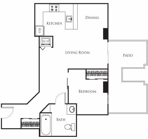 Floor Plan - Micro One Bed - D6 227
