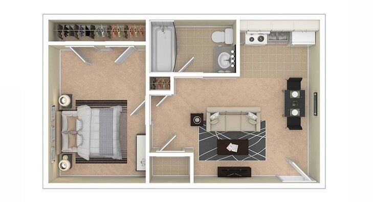 VairoVillage 1BD 1Bath 500sqft - 1 Bedroom Premium