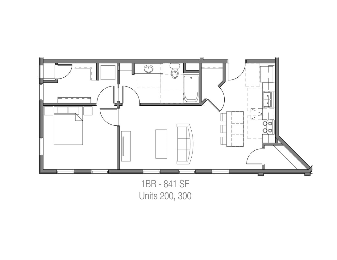 Apartment 200 & 300 - 1 Bedroom - 00