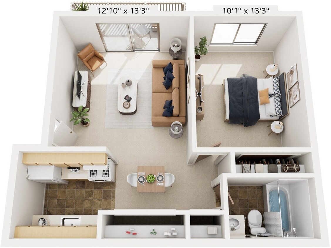 Floor Plan - One Bedroom