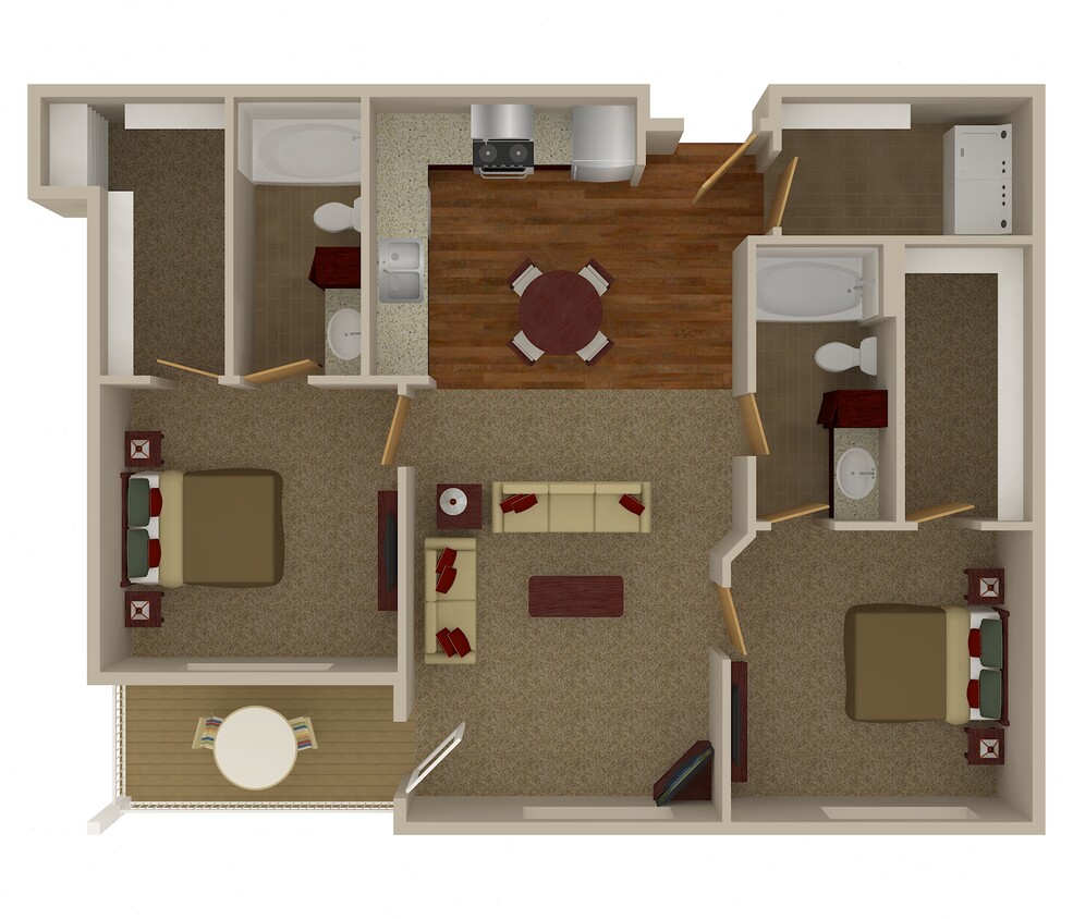 Floor Plan - 2 Bedroom 2 Bathroom