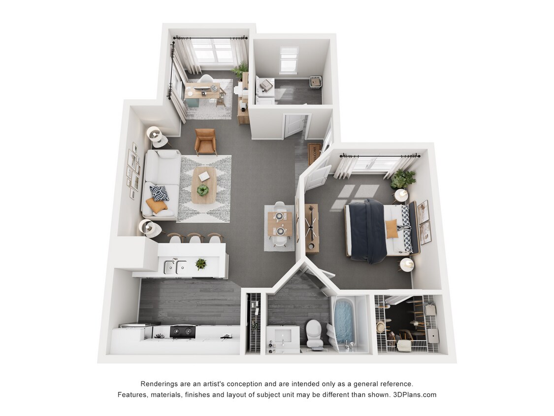 Sandpiper_1Bed_1Bath_709 sq ft - A1 Sandpiper - 1 Bedroom, 1 Bathroom