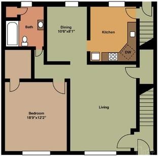 Floor Plan - 1 bedroom
