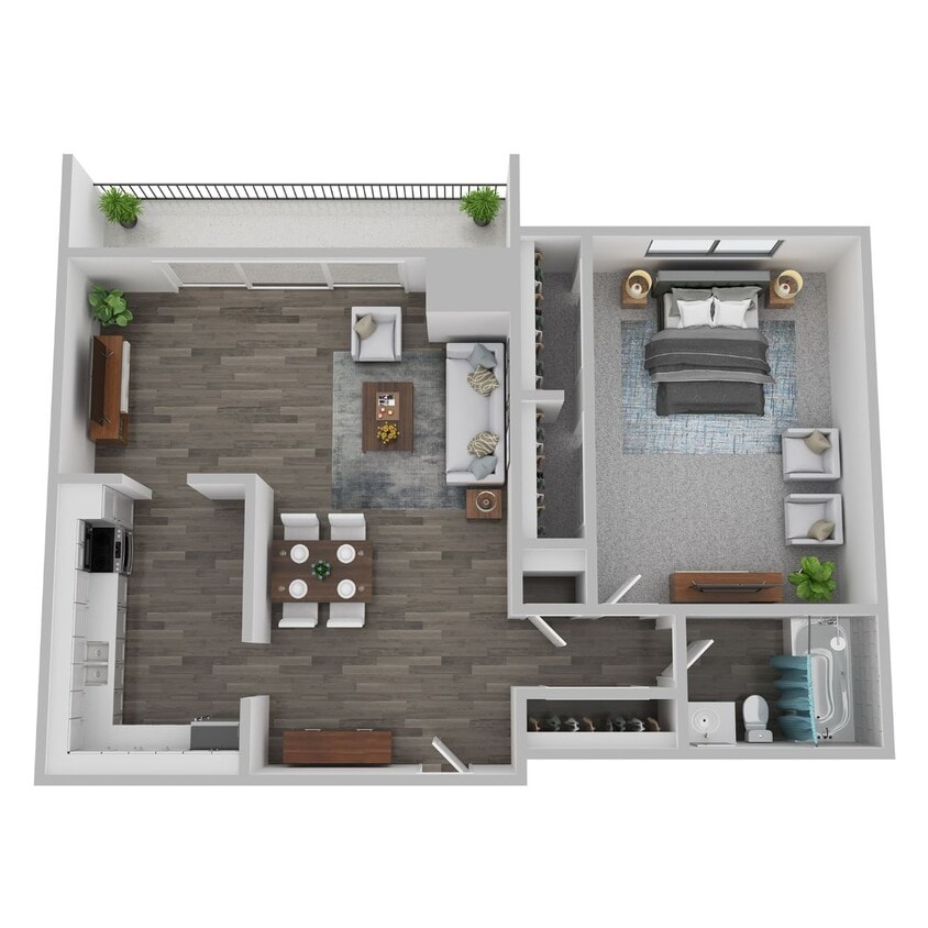 Floor Plan - Deluxe One Bedroom