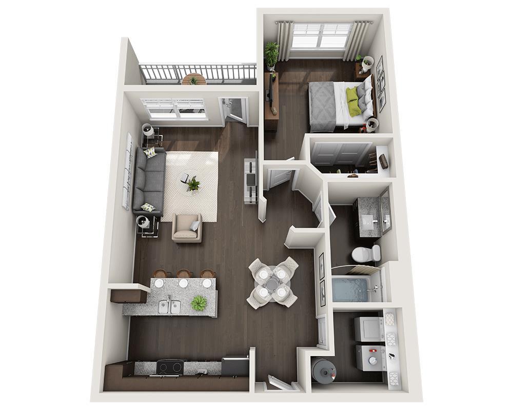 Floor Plan - One Bedroom A1B