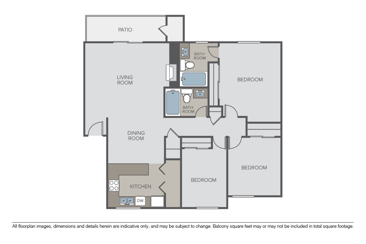 Floor Plan - Plan 3A (3 Bed, 2 Bath)