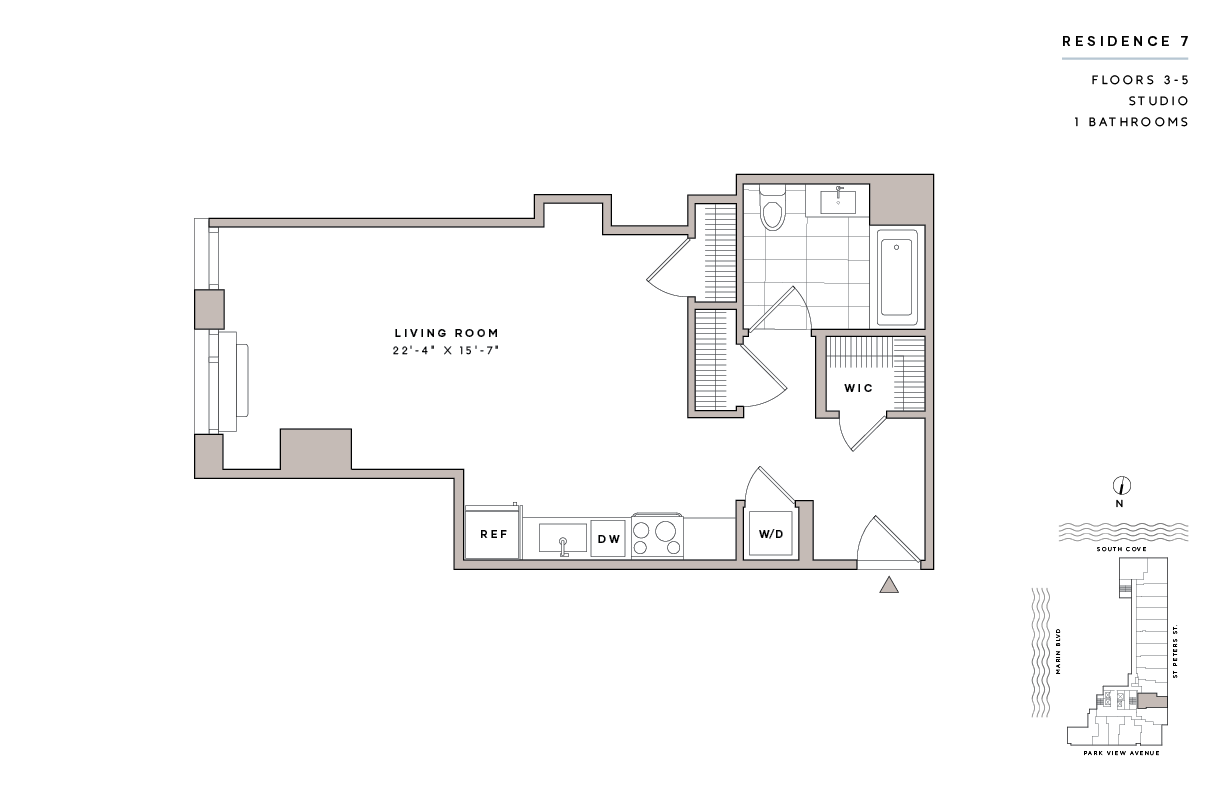 Floor Plan - Studio1 Bath-E11