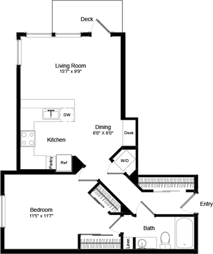 Floor Plan - One Bed A-4 - Phase III