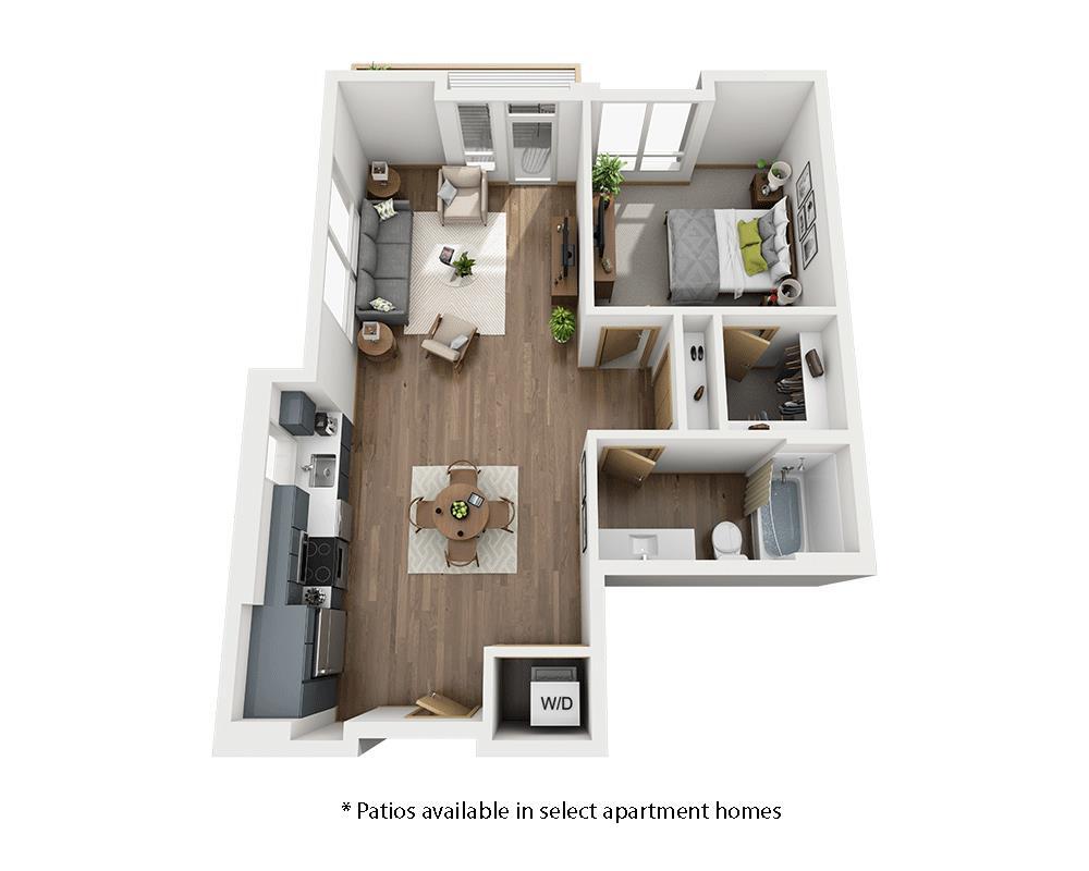 Floor Plan - One Bedroom A1E CL2 -MMR