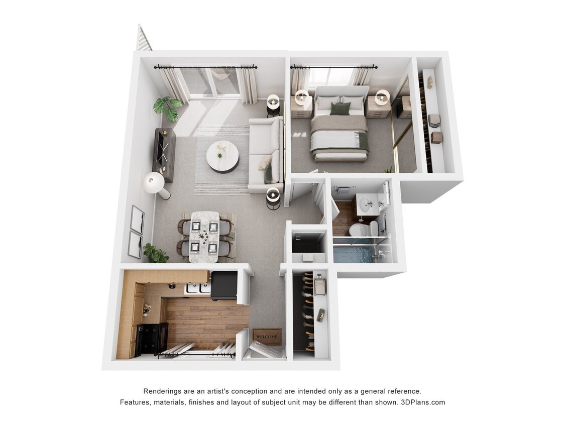 Floor Plan - One Bedroom 