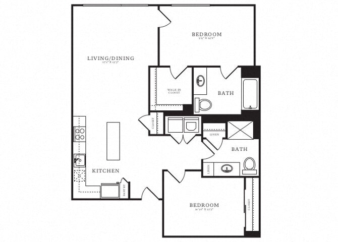 Floor Plan - Jr 2 Bed/2 Bath-C1.1