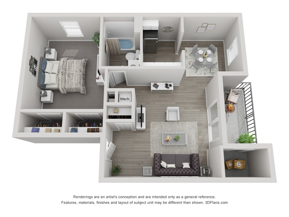 Floor Plan - 1x1 Winstead Upgrade -Call For Availability