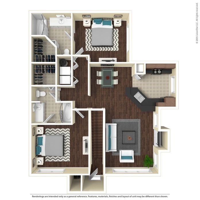 TheRichmond_1095sq_2x2.jpg - B2 The Richmond - 2 Bedroom, 2 Bathroom