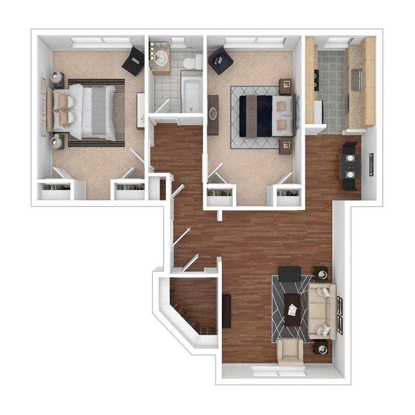 Floor Plan - 2 Bedroom Floorplan GB