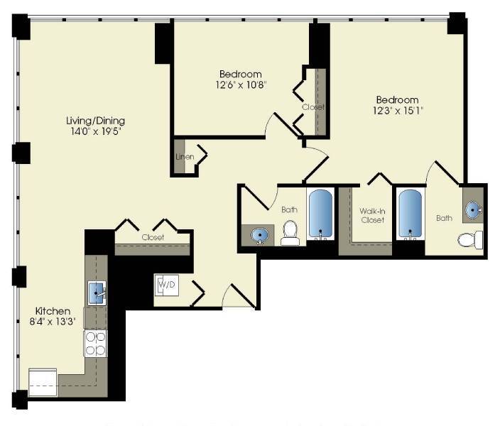 Floor Plan - 2 bedroom / 2 bath (T06)