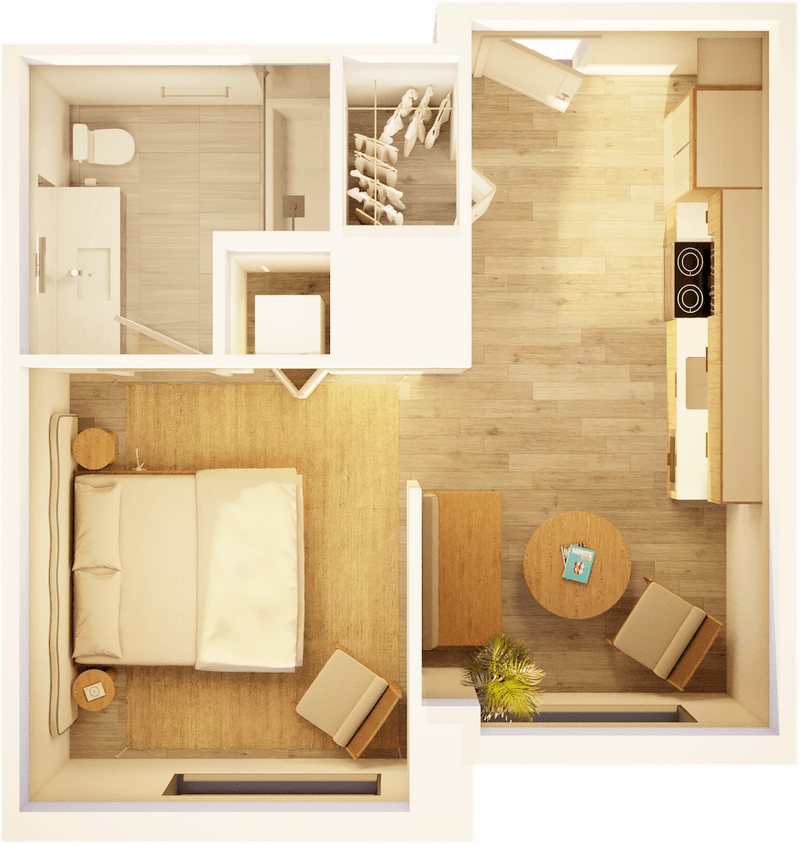 Floor Plan - West Jr 1 BR City