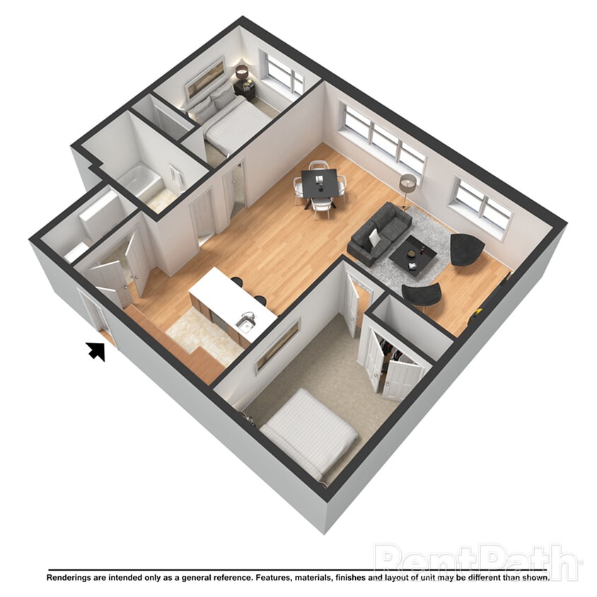 Floor Plan - 2 Bedroom, 1 Bath