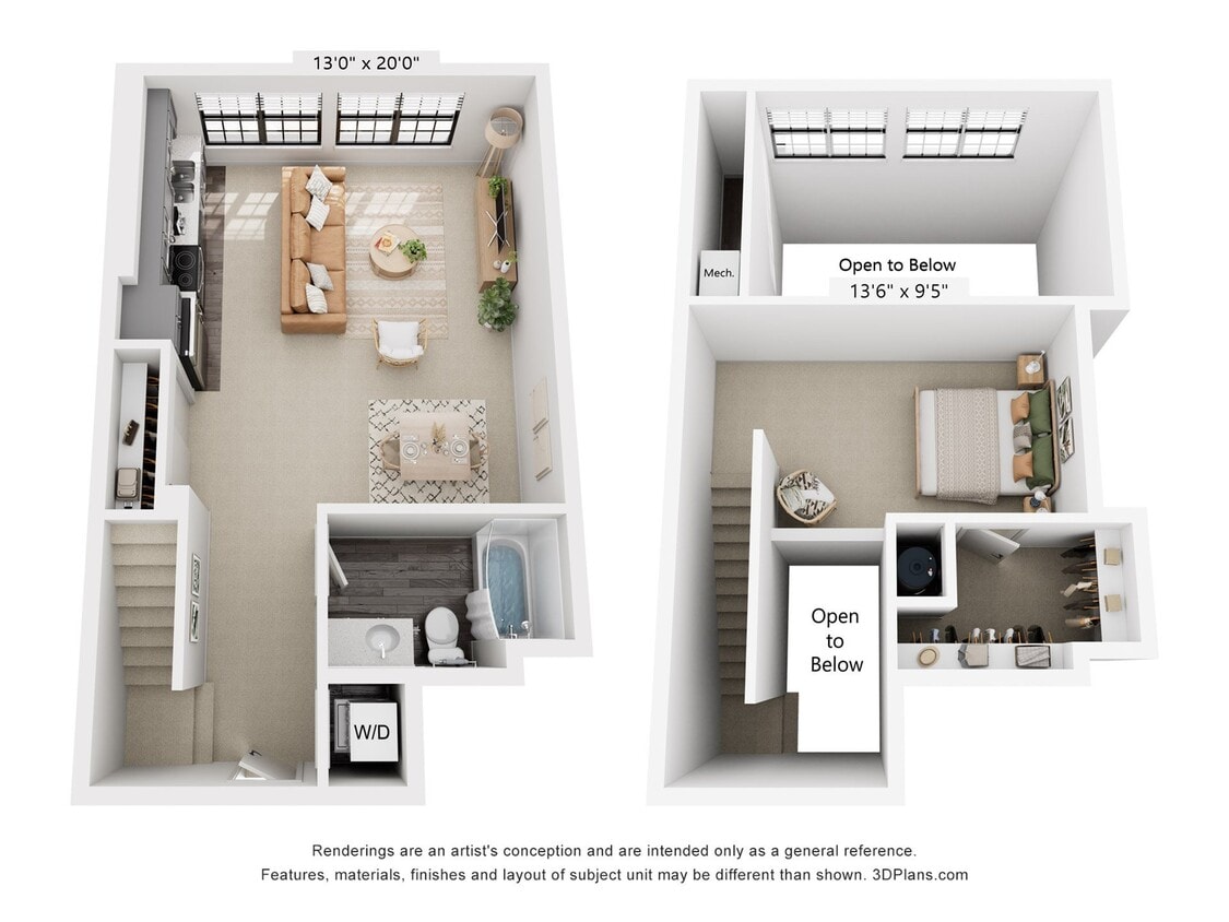Studio w/ Loft | 675 sqft - Studio w/ Loft | 675 sqft