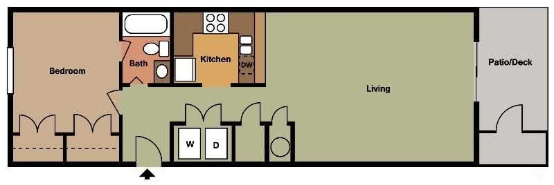 Floor Plan - Large 1Bed - 1Bath available with Lake View