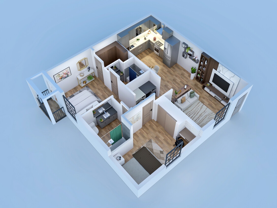 Floor Plan - 2 Bed with Balcony