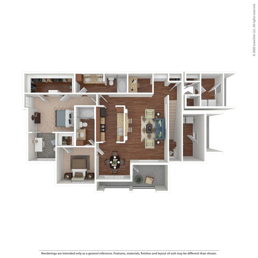 Floor Plan - 2 Bed 2 Bath 1432 SqFt (1231 Net)