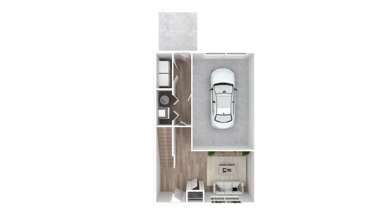 Explore this efficient ground floor design featuring a garage and cozy living area. - 4 Bedroom Townhome 2.5 Bath Exterior