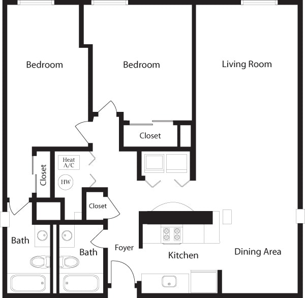 C-BF_2Bed_2Bath_1000 Sq Ft - C-BF Two Bedroom, Two Bathroom
