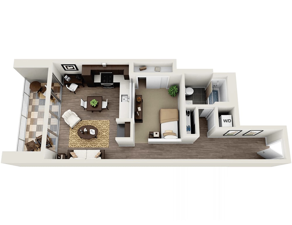 Floor Plan - 1 Bedroom - 720 sqft