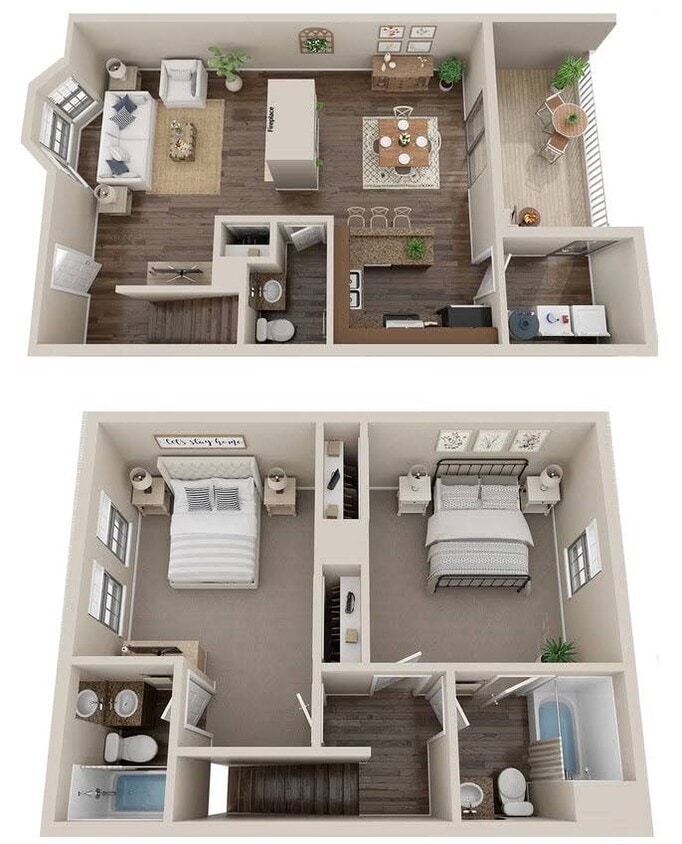 Floor Plan - 2BR 2.5BTH Townhome