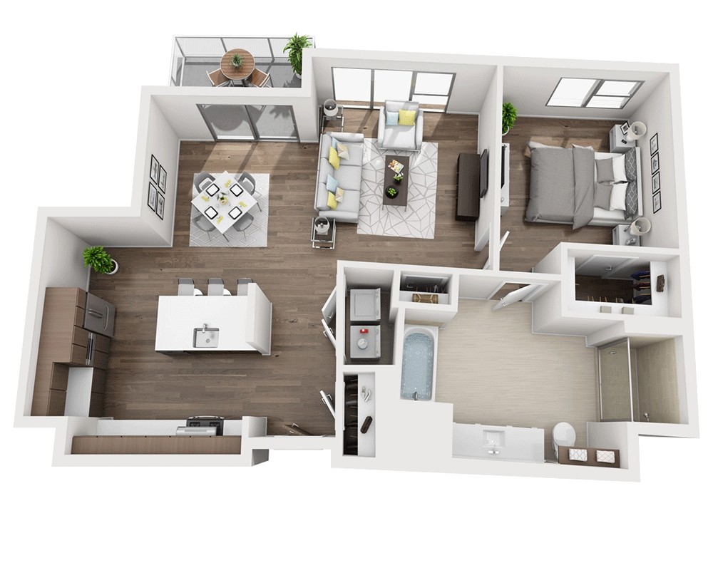 Floor Plan - One Bedroom A1J