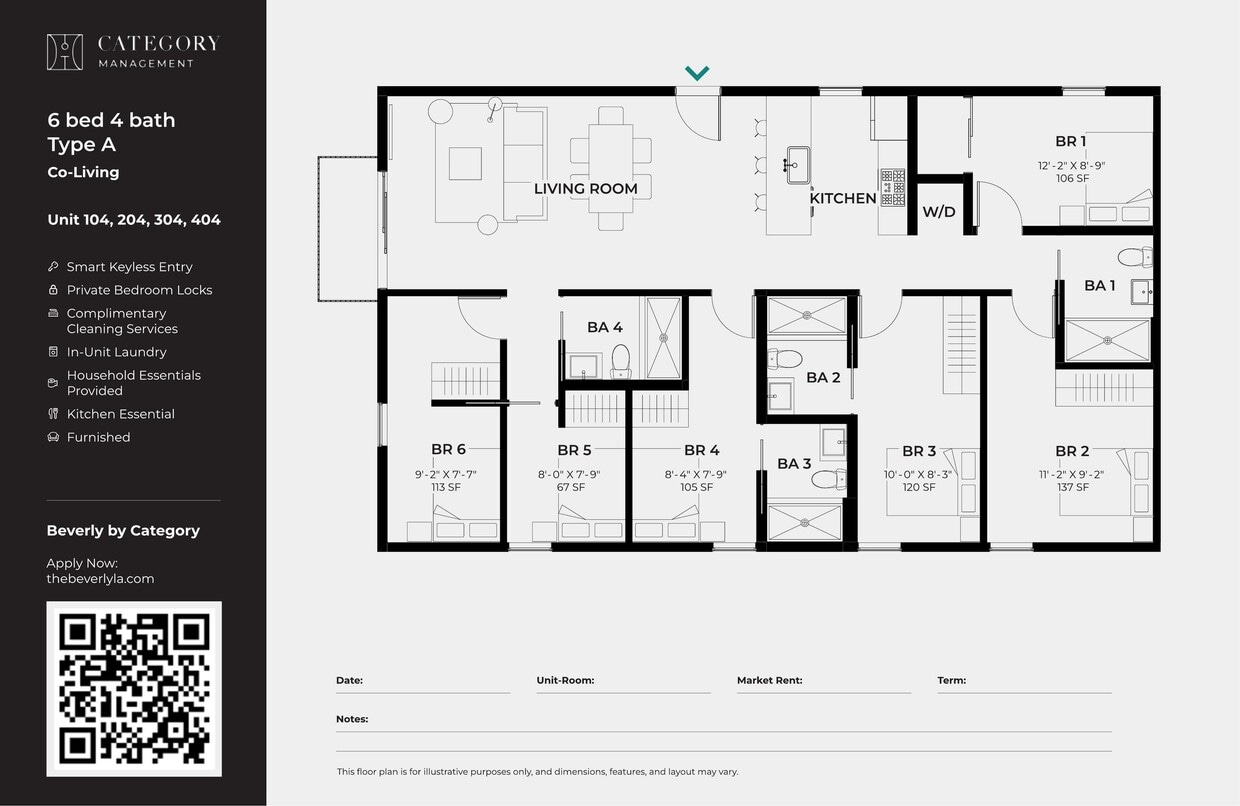 Beverly_6Bed4Bath_TypeA - Private Room in Shared 6 Bed 4 Bath (A)