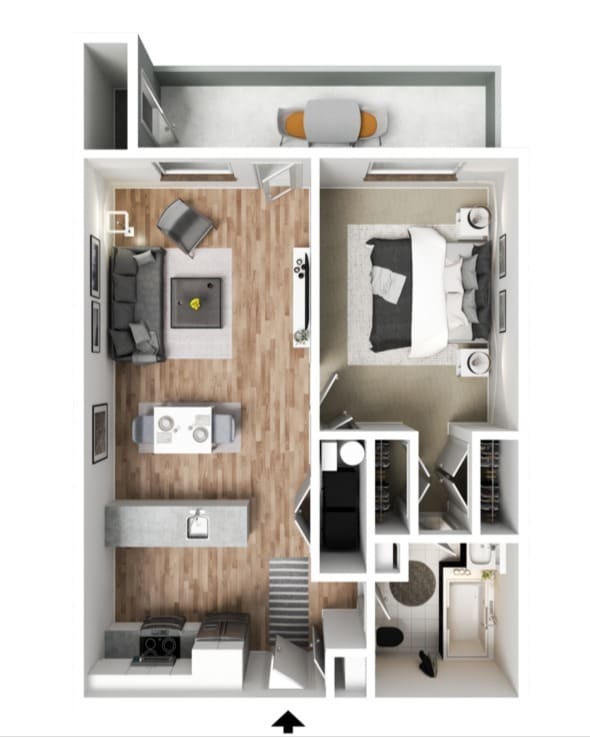 One Bedroom, One Bath - The Mallard