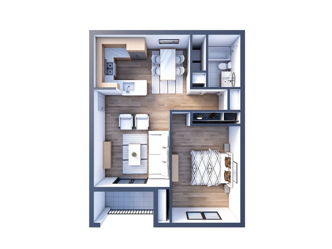 Floor Plan - Antigua - 1x1 / 846 SF  -  R