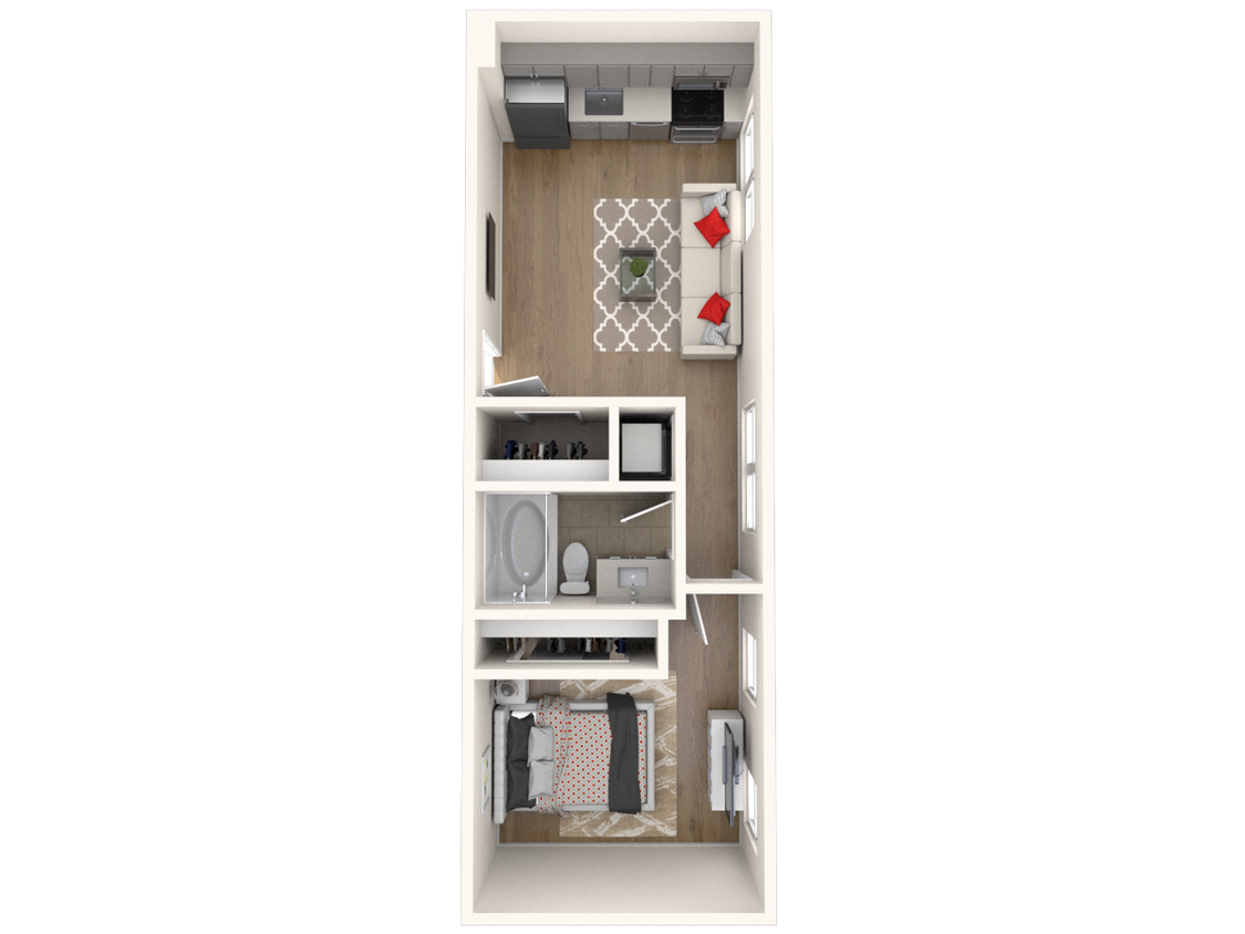 Floor Plan - #304 1Bed/1Bath