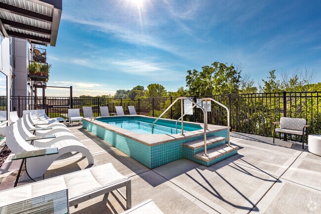 Outdoor Pool and Amenity Patio | West St Paul New Apartments | The Westlyn - The Westlyn Apartments