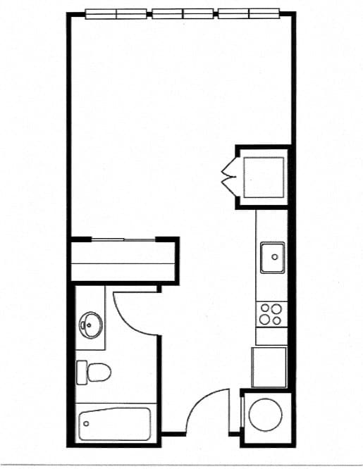Floor Plan - S01 0 Bed 1 Bath