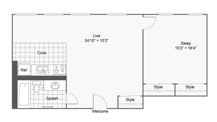 1P - 1 Bed 1 Bath K