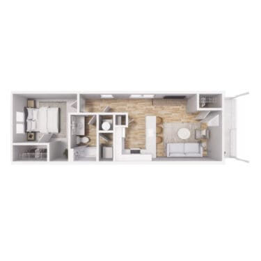 Floor Plan - 1x1 - 603 sqft - A1
