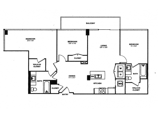 Azure - Three Bedroom Two Bath (1323 SF)