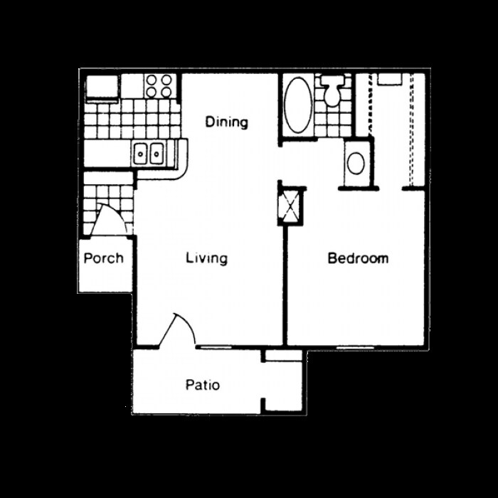 540 SF Floor Plan - A1