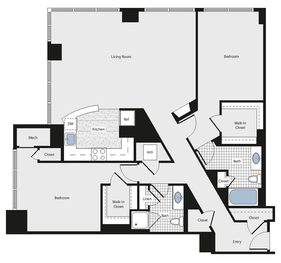 Floor Plan - 2 Bed/2 Bath - bc12