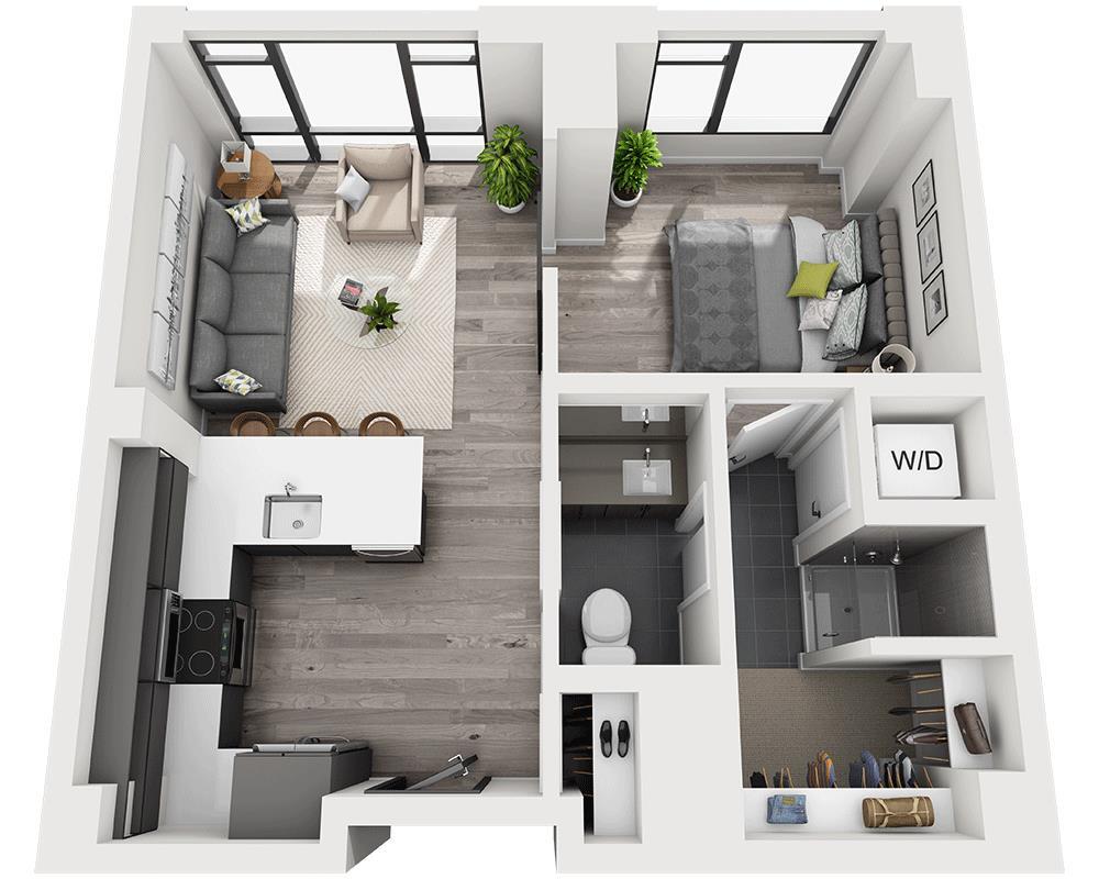 Floor Plan - One Bedroom A1H