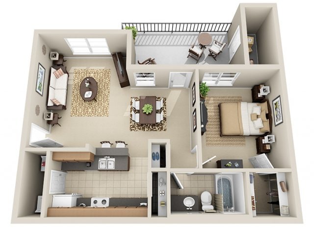 Floor Plan - One Bedroom A2