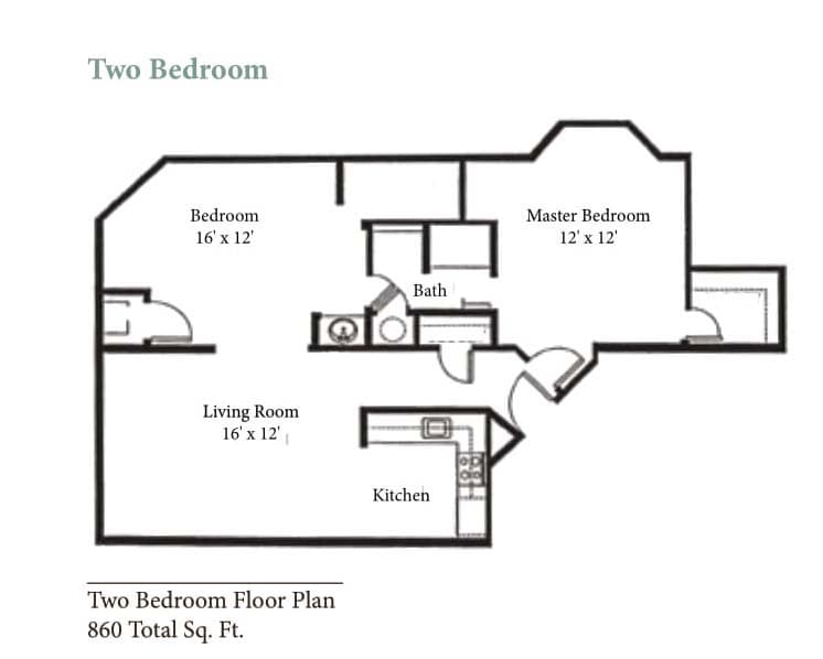 Floor Plan - 2B/1BA
