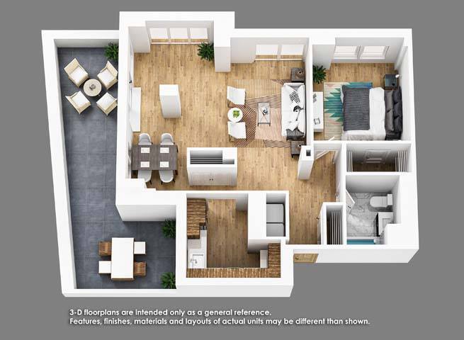 Floor Plan - 1 Bedroom 1 Bath- A10