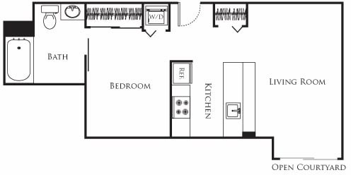 Floor Plan - Micro One Bed - B1 233