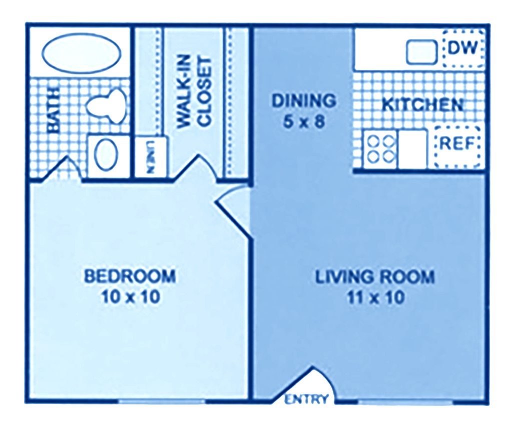 Floor Plan - 1A | One Bedroom