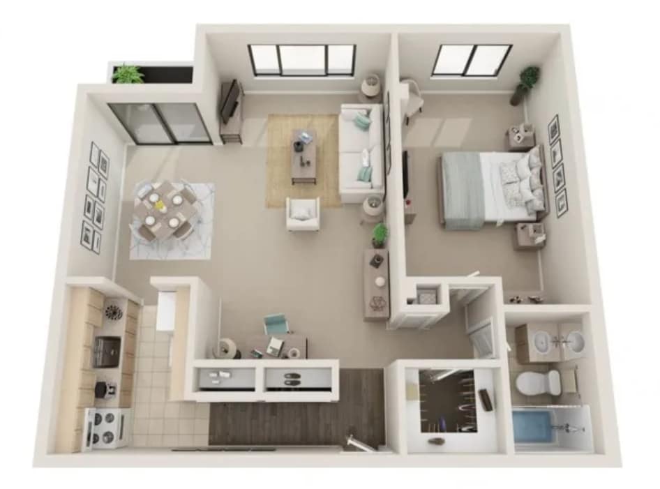Floor Plan - One Bedroom