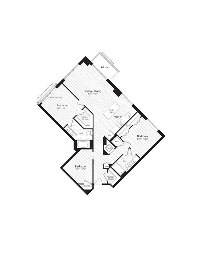 Floor Plan - C04 Two Bedroom and Den
